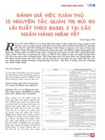Đánh giá việc tuân thủ 15 nguyên tắc quản trị rủi ro lãi suất theo basel 2 tại các ngân hàng niêm yết 