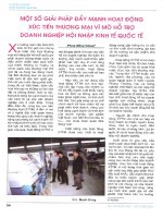 Một số giải pháp đẩy mạnh hoạt động xúc tiến thương mại vĩ mô hỗ trợ doanh nghiệp hội nhập kinh tế quốc tế 