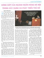 Đóng góp của ngành ngân hàng hà nội trong xây dựng và phát triển thủ đô 