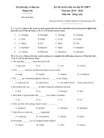Đề thi tuyển sinh vào lớp 10 môn Tiếng Anh tỉnh Hưng Yên năm 2014 - 2015 (Đề chung)