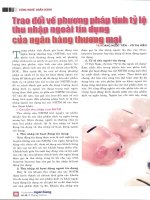 Trao đổi về phương pháp tính tỷ lệ thu nhập ngoài tín dụng của ngân hàng thương mại 