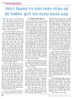 Thực trạng và giải pháp củng cố hệ thống quỹ tín dụng nhân dân 