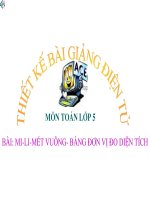 Bài giảng toán lớp 5 milimet vuông bảng đơn vị đo diện tích (14) 