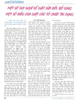 Một số suy nghĩ về luật sửa đổi, bổ sung một số điều của luật các tổ chức tín dụng 