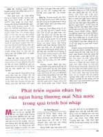 Phát triển nguồn nhân lực của ngân hàng thương mại nhà nước trong quá trình hội nhập 