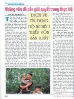 Những vấn đề cần giải quyết trong thực hiện dịch vụ tín dụng hộ nghèo thiếu vốn sản xuất 