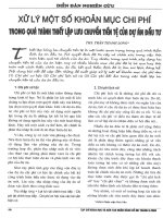 Xử lý một số khoản mục chi phí trong quá trình thiết lập lưu chuyển tiền tệ của dự án đầu tư 