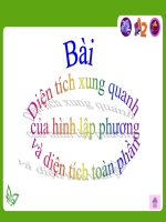 Bài giảng bài diện tích xung quanh và diện tích toàn phần của hình lập phương toán 5 (9) 
