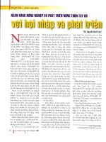 Ngân hàng nông nghiệp và phát triển nông thôn tây đô với hội nhập và phát triển 