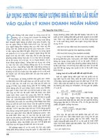 Áp dụng phương pháp lượng hóa rủi ro lãi suất vào quản lý kinh doanh ngân hàng 