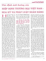 Xác định ảnh hưởng của hiệp định thương mại việt nam   hoa kỳ và pháp luật ngân hàng 