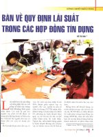 Bàn về quy định lãi suất trong các hợp đồng tín dụng 