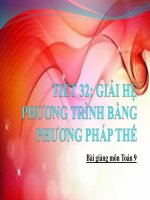 Bài giảng bài giải hệ phương trình bằng phương pháp thế đại số 9 (7) 