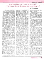 Chính sách quản lý ngoại hối trong điều kiện hội nhập kinh tế 