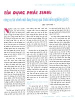 Tín dụng phát sinh  công cụ tài chính mới đang trong quá trình kiểm nghiệm giá trị 