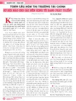 Toàn cầu hóa thị trường tài chính cơ hội cho các nền kinh tế đang phát triển 