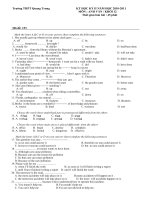 Bộ đề thi học kỳ II môn Tiếng Anh lớp 12 trường THPT Quang Trung