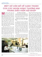 Một số vấn đề về cạnh tranh của các ngân hàng thương mại trong điều kiện hội nhập 