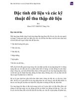 Đặc tính dữ liệu và các kỹ thuật để thu thập dữ liệu 