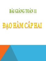 Bài giảng bài hệ thống những bài giảng về đạo hàm cấp hai giải tích 11 