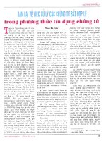 Bàn lại về việc xử lý các chứng từ bất hợp lệ trong phương thức tín dụng chứng từ 