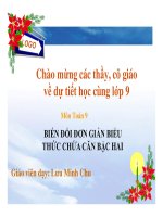 Bài giảng bài biến đổi đơn giản biểu thức chứa căn bậc hai đại số 9 (3) 