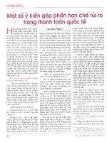 Một số ý kiến góp phần hạn chế rủi ro trong thanh toán quốc tế 