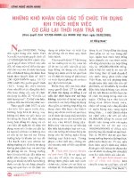 Những khó khăn của các tổ chức tín dụng khi thực hiện việc cơ cấu lại thời hạn trả nợ 