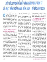 Một số suy nghĩ về điều hành chính sách tiền tệ và hoạt động ngân hàng năm 2004 dự báo năm 2005 