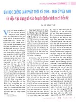 Bài học chống lạm phát thời kì 1988   1989 ở việt nam và việc vận dụng nó vào hoạch định chính sách tiền tệ 