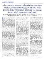 Xây dựng ngân hàng phát triển nhà đồng bằng sông cửu long thành một NHTM quốc doanh hoạt động đa năng, chiếm vị trí chủ đạo trong lĩnh vực cho vay làm nhà, đủ sức cạnh tranh và hội nhập 