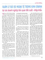 Quản lý rủi ro ngoại tệ trong kinh doanh tại các doanh nghiệp liên quan đến xuất nhập khẩu 