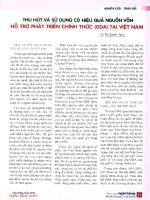 Thu hút và sử dụng có hiệu qủa nguồn vốn hỗ trợ phát triển chính thức (ODA) tại việt nam 