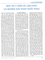 Một số ý kiến về lạm phát và những giải pháp khắc phục 
