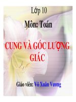 Bài giảng bài cung và góc lượng giác đại số 10 (11) 