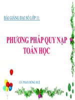 Bài giảng bài phương pháp quy nạp toán học đại số 11 