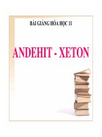 Bài giảng bài anđehit   xeton hóa học 11 