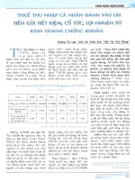 Thuế thu nhập cá nhân đánh vào lãi tiền gửi tiết kiệm, cổ tức, lợi nhuận từ kinh doanh chứng khoán 