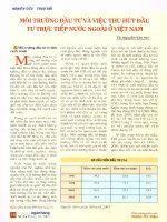 Môi trường đầu tư và việc thu hút đầu tư trực tiếp nước ngoài ở việt nam 