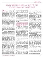 Bàn về kiểm toán độc lập đối với các tổ chức tín dụng tại việt nam 