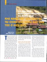 Xã hội hóa hoạt động ngân hàng và nâng cao khả năng tiếp cận dịch vụ tài chính của đồng bào dân tộc ở điện biên 