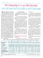 Môi trường pháp lý và quy định hiện hành cho các định chế tài chính vi mô ở việt nam 