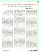 Một số vấn đề về áp dụng luật phá sản năm 2004 đối với các tổ chức tín dụng 