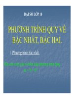 Bài giảng bài phương trình quy về phương trình bậc nhất, bậc hai đại số 10 (2) 