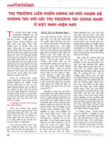 Thị trường liên ngân hàng và mối quan hệ tương tác với các thị trường tài chính khác ở việt nam hiện nay 