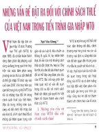 Những vấn đề đặt ra đối với chính sách thuế của việt nam trong tiến trình gia nhập WTO 