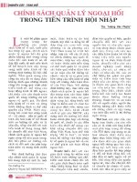 Chính sách quản lý ngoại hối trong tiến trình hội nhập 