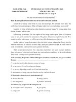 Đề thi giữa học kỳ II môn Tiếng Anh lớp 9 trường THCS Biên Giới năm 2015