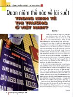 Quan niệm thế nào về lãi suất trong kinh tế thị trường ở việt nam 