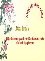 Bài giảng bài diện tích xung quanh và diện tích toàn phần của hình lập phương toán 5 (4) 